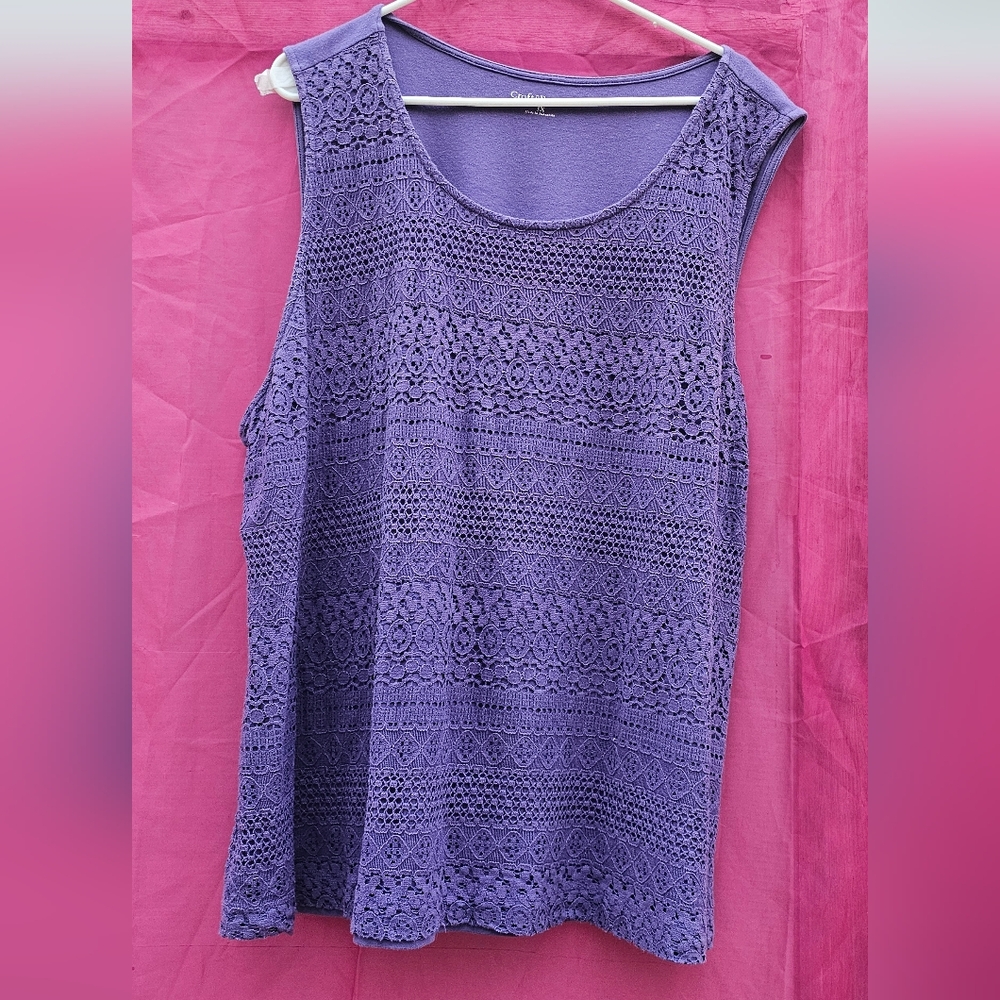 Croft & Barrow Violet Lace Tank Top